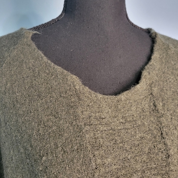 Wool Lagenlook Oversized Tunic Top Made in Germany Green Small - Picture 2 of 12